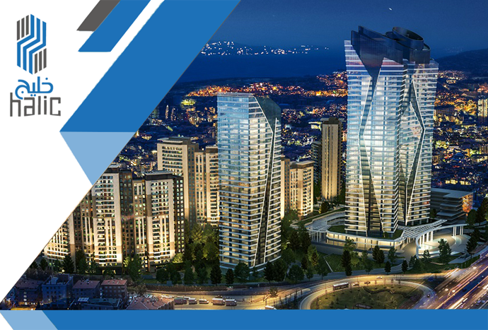 Modern real estate development in Türkiye with skyline and Bosphorus view